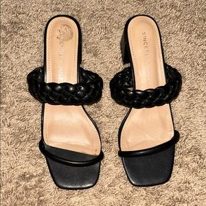 Sincerely Jules Black Braided Heels